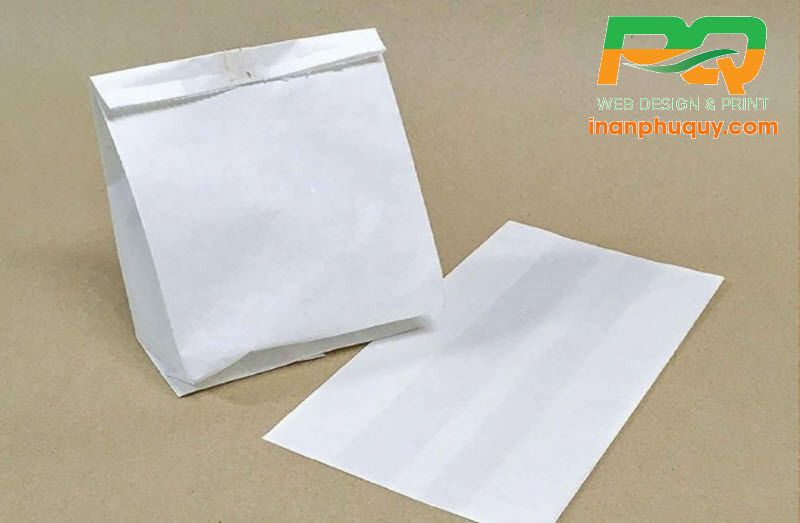 Túi giấy đựng bánh bao sử dụng kỹ thuật sau in đa dạng như phủ UV tăng độ bóng cho túi giấy