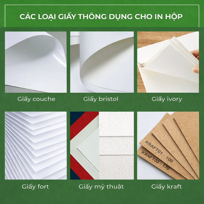 Các loại giấy in hộp thông dụng