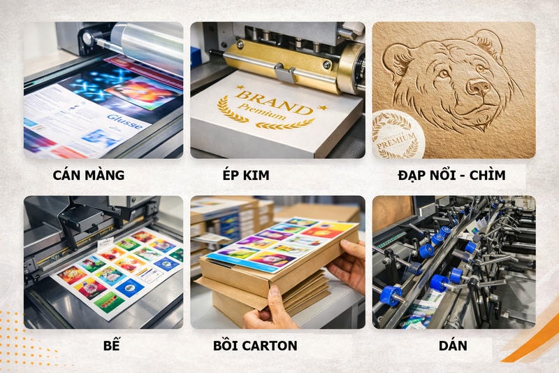 Các công đoạn gia công sau in